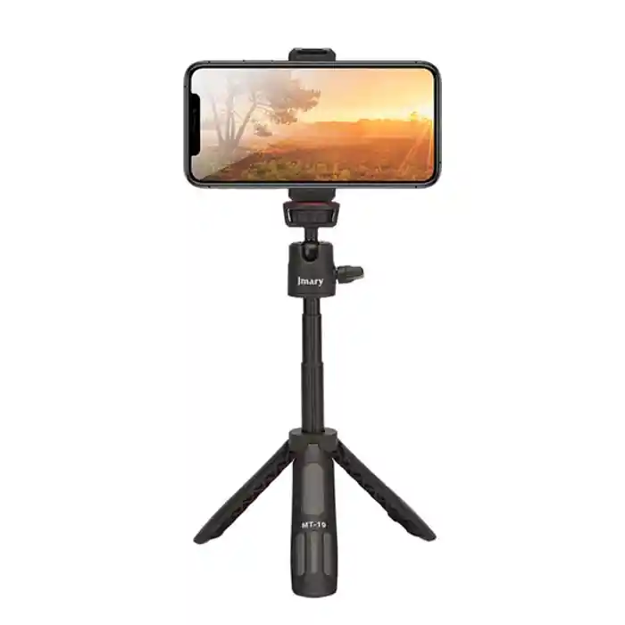 Jmary MT-19 Mini Tripod Stand with Universal Mobile Phone Holder and High quality aluminum alloy Ball-Head